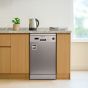 غسالة اطباق وايت بوينت، 10 أفراد، 5 برامج، فضي - WPD 105 DS