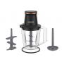 Black And White Chopper with Garlic Peeler, 3 Liters, 800 Watt, Transparent and Black- CHY729G