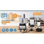 One Life Food Processor with Attachments, 1000W, Black - FP1001BS