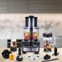 One Life Food Processor with Attachments, 1300W, Black - FP1300S