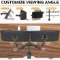 Dual Arm Holder for Up to 32 Inch Monitors - Black
