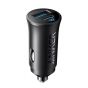 Anker Car Charger, 30 Watt, USB and USB-C Ports, Black - A2741H11