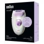 Braun Silk-Epil 3 Wet and Dry Epilator for Women, White and Purple- SE 3000