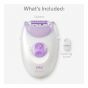 Braun Silk-Epil 3 Wet and Dry Epilator for Women, White and Purple- SE 3000