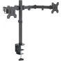 Dual Arm Holder for 23 to 27 Inch Monitors - Black