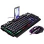 Wired Gaming LED Rainbow light Keyboard and Mouse Combo, Black - G700
