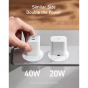 Anker Nano Pro Wall Charger, 40 Watt, 2 USB-C Ports, White - 521