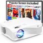 AK-50 LED Projector, 1920x1080 Resolution - White with 120 Inch Projection Screen