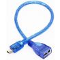 كابل كيندكس ميني USB الي USB فئة A، طوله 10 سم، ازرق - KX 1908