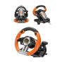 PXN V3II Gaming Wired Steering Wheel, Black and Orange- V3 Pro