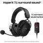 HyperX Cloud Alpha S - PC Gaming Headset, 7.1 Surround Sound, Adjustable Bass, Dual Chamber Drivers, Chat Mixer, Breathable Leatherette, Memory Foam, and Noise Cancelling Microphone – Blackout