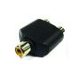 محول صوت 3.5 ملم الى RCA مزدوج انثى - اسود
