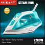 Sokany Steam Iron, 380 ml, 2200 Watt, Blue and white - ‪SK-YD-2116‬‬