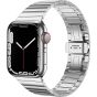 Miimall Strap Compatible for Apple Watch, Solid Stainless Steel Adjustable Link Band With Butterfly Metal Clasp Replacement Bracelet for iWatch SE Series 8/7/6/5/4/3/2/1