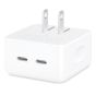 Apple Dual Port USB-C Power Adapter, 35 Watt - White