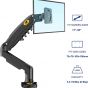 NB North Bayou Single Arm Holder for 17 to 30 Inch Monitors, Black - ZZ-F80-B