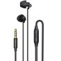 Remax In Ear Wired Earphone With Microphone, Black - RM-208