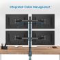 Huanuo Quad Arm Holder for 13 to 27 Inch Monitors, Black - HNQF2