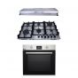 Purity Gas Built-in Hob, 90cm, 6 Burners, Stainless Steel - HPT904S, with PIATTA Island Hood, 90 CM, and Built-in Electric Oven, 65 Liters - OPT60EED