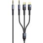 USAMS US-SJ556 3IN1 3.5mm+Type-C+Lightning to 3.5mm Audio Cable 1.2M