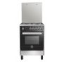 La Germania Gas Cooker, 4 Burners, Stainless Steel/Black- 6M80GRB1X4AWW