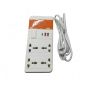 مشترك كهرباء المغربي، 4 منافذ، 3 منافذ USB، قدرة 2500 وات - ابيض 