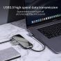 موزع USB فئة C بيسوس، 7 منافذ - رمادي