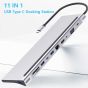 USB Type C 11 in 1 Hub - Silver