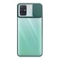 Stratg Back Cover with Camera Slider for Samsung Galaxy A51 - Transparent and Dark Green