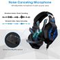 YESPLUS GM-103 LED Gaming Headset with Mic for Xbox One, PS4,Nintendo Switch, PC - Stereo Sound