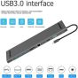موزع USB فئة C 10 في 1 - رمادي