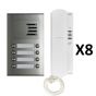 Auta Outdoor Intercom, 8 Lines, Silver and White - 749708