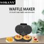 Sokany Waffle Maker, 1 Plate, 1400 Watt, Black and Silver- SK-08027