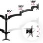 Duronic Quad Arm Holder for 15 to 27 Inch Monitors, Black - DM454
