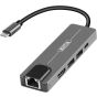 موزع USB كويا، 5 في 1، اسود - KY-TC5IN1