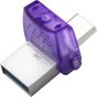 فلاش درايف USB فئة C كينجستون داتا ترافلر، سعة 256 جيجا، ارجواني وفضي - DTDUO3CG3/256GB