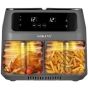 Sokani Dual Pot Digital Air Fryer, 8 Liters, 2800 Watt, Gold and Grey -  SK-ZG-8030