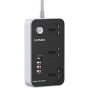 مشترك كهربائي لدنيو بمنافذ USB، اسود وابيض - SC3412