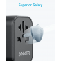Anker 312 Wall Charger, 30 Watt, 3 USB Ports and AC Outlet, Black - A9212k11