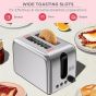 Black + Decker Toaster, 2 Slices, 1050 Watt, Black and Silver - ‎ET244-B5