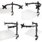 Dual Arm Holder for 27 Inch Monitors - Black