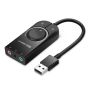 محول صوت ستريو خارجي USB يوجرين، 15 سم، اسود - 40964