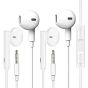 Sanluba 3.5mm Wired Headphone Noise Isolating Earphones with Microphone for iPhone 6 Plus SE 5S 4 Pod Pad Samsung Android MP3, Pack of 2