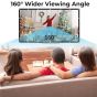 Wownect LED Projector, 1920x1080 Resolution, Black and White - M18 with 150 Inch Projection Screen