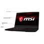 MSI GF Series Laptop, Intel Core i5-10500H 2.5 GHz, 256GB SSD, 8GB RAM, NVIDIA GeForce GTX 1650, Windows 10 - Black