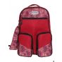 Gharibo Bags School Backpack With Pencil Case for Girls, Motifs Pattern - Red