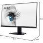 MSI Pro MP273A 27 Inch FHD IPS Flat Monitor, 100Hz, Black - 9S6-3PB4CH-060