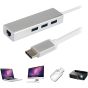 موزع 4 في 1، بمنفذ USB-C، فضي- Q82S