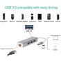 4 in 1 USB-C Hub for Type-C Devices - Silver