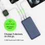 Belkin BoostCharge Wired Power Bank, 20000 mAh, 3 Ports - Blue with USB-A to USB-C Cable, 0.15 Meter